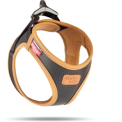 Curli Apple Leather Harness - Hondentuig - Zwart 26.7-30.1 Cm