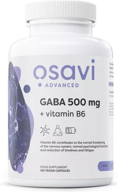 Osavi GABA + vitamine B6 - 500mg - 120V-Caps - gamma-aminoboterzuur - aminozuur - vegan capsules