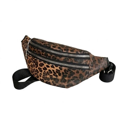 Bruin zwart heuptas dames en heren luipaard print heuptas verstelbare band met gesp meerdere rits vakken compact crossbody heuptasje met dieren patroon voor dagelijks gebruik reizen festivals en casual outfits