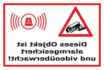 Waarschuwingssticker - Object beveiliging - Huis beveiligen - Video toezicht - 15x10cm - Grijs