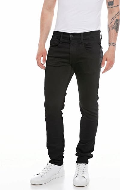 Replay Heren Jeans Broeken ANBASS slim Fit Zwart 30W / 32L Volwassenen