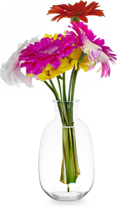 Giftdecor Bloemenvaas Crystal - luxe deco glas - helder transparant - 21 x 36 cm - ovale bol vaas