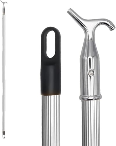 Raamstokkenopener - Zolderluik paal - Hoge ramen openen - Lange aluminium stang - 118 cm - Chroom