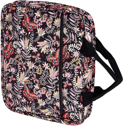 EGoods - Boekomslag handtas met bloemenprint en rits voor paperbacks, wasbare stof mouw zak voor boeken - ideaal cadeau voor klasgenoten.