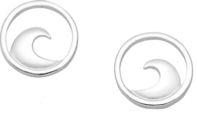 EAR IT UP - Oorbellen - Golf - Wave - Zee - Push back oorknopjes - 925 sterling zilver - 10 mm - 1 paar
