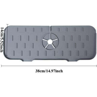 Tapis absorbant pour robinet de cuisine en silicone, protection contre les éclaboussures, tapis de drainage de l'eau, protection de comptoir, coussin de table, set de table, salle de bain grise
