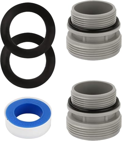 Zwembadslangadapter - set van 2 zwembadslangconnectoren met afdichting - voor 40 mm naar 1 1/2 inch slang - geschikt voor Intex en Coleman filterpompen