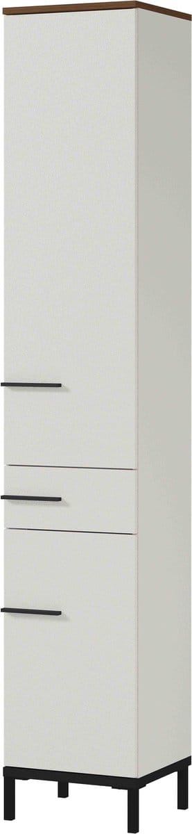 Badkamer kolomkast Serpa Kasjmier Walnoot - Breedte 34 cm - Hoogte 190 cm - Diepte 34 cm
