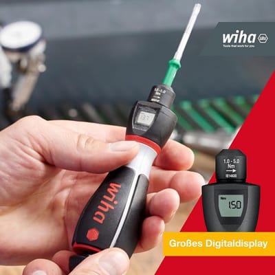 Momentschroevendraaier 2-delig met digitaal display en instelbaar draaimoment 1,0-5,0 Nm