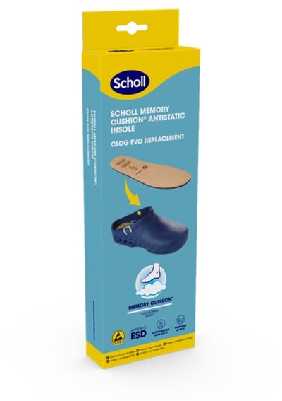 Scholl Inlegzolen Memory Cushion Antistatisch voor Klomp Clog Evo Unisex - Taupe