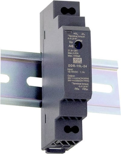 Mean Well DDR-15G-15 DIN-rail DC/DC-converter 15 V/DC 1 A 15 W Aantal uitgangen: 1 x Inhoud: 1 stuk(s)