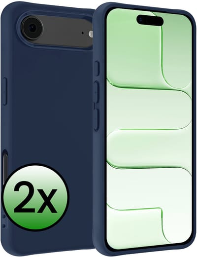 Hoesje 2 Stuks - Geschikt voor Apple iPhone Air - Sterk & Shockproof - Case Siliconen - Back Cover - Telefoon Hoes - Donkerblauw