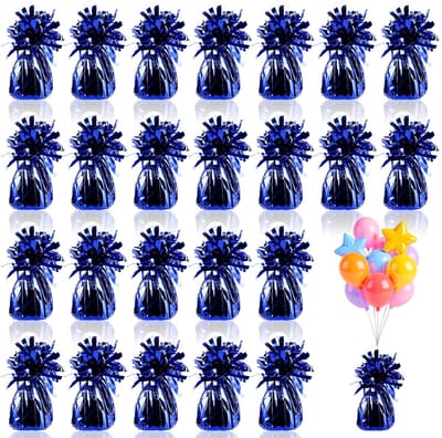 Dailygoods- Ballongewicht 24 stuks - Heliumballongewicht - Kegels - 170 g/stuk - Zilverfolie - Duurzaam materiaal - Ballonverzwaarde