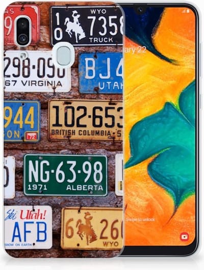 Samsung Galaxy A30 Siliconen Hoesje met foto Kentekenplaten