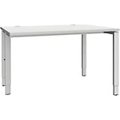Schäfer Shop  Genius Bureautafel MODENA FLEX, 4-poot rechthoekige buis, eenzijdig, B 1200 mm, lichtgrijs