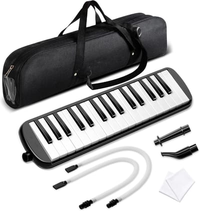 Melodica Met 32 ​​Toetsen - Sopraanmelodica - Luchtpiano-Toetsenbord - Inclusief 2 Dubbele Mondstukken Tube En Draagtas