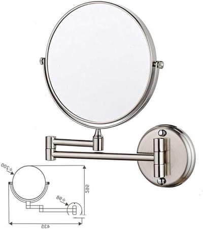 Wand Make-up Spiegel - Vergrotende Spiegel - Gezichtsverzorging - 3x Vergroting - 8-inch - Chroom