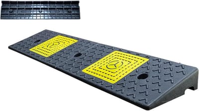 Drempelramp Rubber - Stoeprand Oprijplaat - Toegankelijkheid Verbeteren - Antislip Textuur - 100x25x7cm - Zwart
