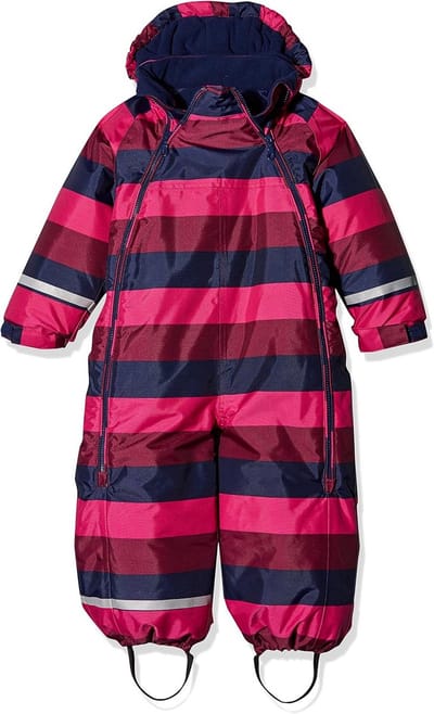 Warme Baby Sneeuwpak in Donkerroze, Bruin en Navy Blauw