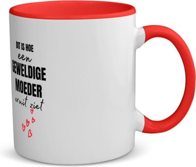 Akyol - dit is hoe een geweldige moeder eruit ziet koffiemok - theemok - rood - Moeder - mama - moederdag - cadeau - verjaardag - geweldige - 350 ML inhoud
