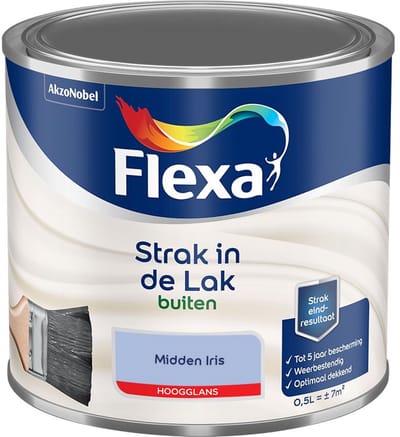 Flexa - Strak In De Lak Buitenlak Hoogglans - Midden Iris - Mengverf - 500 Ml