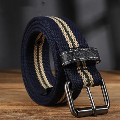 Verlengde canvas riem geschikt voor heren- en dames casual werkkleding, vintage riemen en jeansriemen 120cm black
