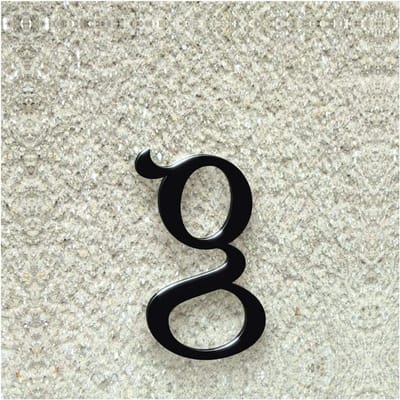Huisnummer G - Letterbord - Huis Identificatie - Roestvrij Staal - 30 cm - Zwart