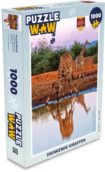 Puzzel Giraffen - Water - Drinken - Afrika - Legpuzzel - Puzzel 1000 stukjes volwassenen