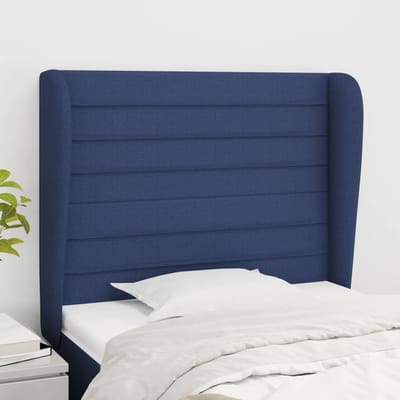 vidaXL - Hoofdbord - met - randen - 93x23x118/128 - cm - stof - blauw