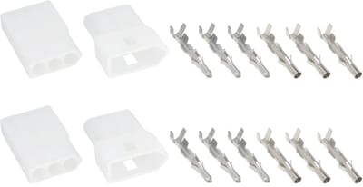 Dailygoods - Set van 2 3-Pin Mannelijk en Vrouwelijk Stekkerstopcontacten voor Auto's en Motorfietsen