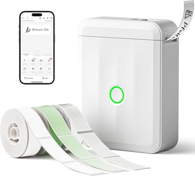 Draagbare Mini Labelprinter - Zelfklevend Etiketteerapparaat met Bluetooth, Inclusief 3 Labelrollen