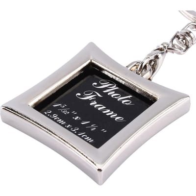 Porte-clés en alliage métallique créatif avec mini cadre photo et porte-clés black