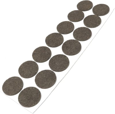 Viltglijders - Meubelbeschermers - Vloeren Beschermen - Zelfklevend 3.5mm dik - Ø 32 mm 14 stuks - Bruin