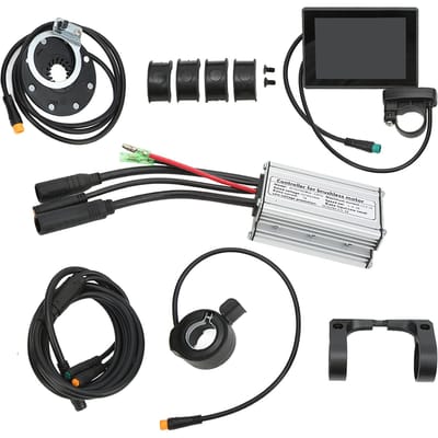 Kit contrôleur de vélo électrique 15A Étanche Compteur LCD8S 1 à 2 Fils Kit Modifié pour Vélo pour Moteur Brushless 250W 350W gray