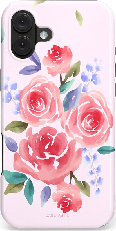 Casetastic hoesje geschikt voor Apple iPhone 16 Plus - MagSafe - Dubbellaagse bescherming - Aquarel pracht - Fashion Case - Lichtroze Lavendel