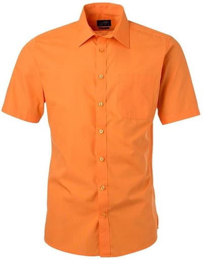Daiber Herenshort Poplin Shirt met korte mouwen (Oranje)