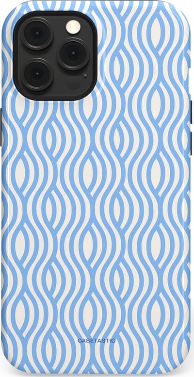 Casetastic Hoesje Geschikt voor Apple iPhone 12 Pro Max Magsafe - Stijlvolle Beschermende Duo-layer Case - Zeegolf Patroon