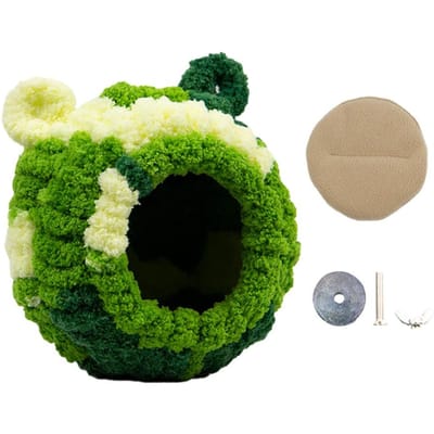 Warm Vogelnest Winterhuis Hangende Hangmat Kooi Accessoires Pluche Schuilplaats voor Papegaai Kolibrie Decoratie Vogelkooien black