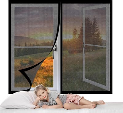 Pollenhor Voor Ramen - Insectenhor Raamhor - Insecten Buiten Houden - Zonder Boren Installatie - 133 x 108 cm - Zwart