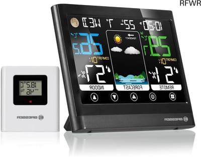 RFWR® Draadloos Weerstation met Touchscreen, Buitensensor en Weersvoorspelling