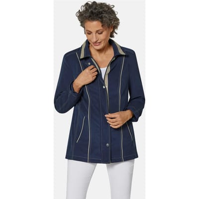 Actief ademend Lerana-jasje van hele zachte stof - marine / taupe - Gr. 38 van Goldner Fashion