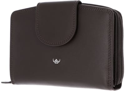 Golden Head Leren portemonnee Polo RFID Protect Damenbörse mit RV 3319 Dunkelbraun donkerbruin
