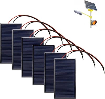 Set van 6 Mini Zonnepanelen 3V 0.27W voor Doe-Het-Zelf en Opladen