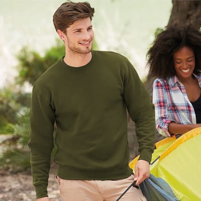 Fruit Of The Loom Unisex Premium 70/30 set-in sweater (Klassieke Olive)