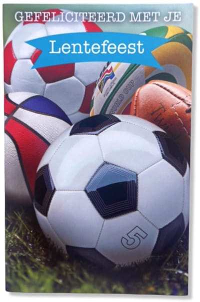 Lentefeest Wenskaart Sporten - 12x17cm - Gevouwen kaart inclusief envelop