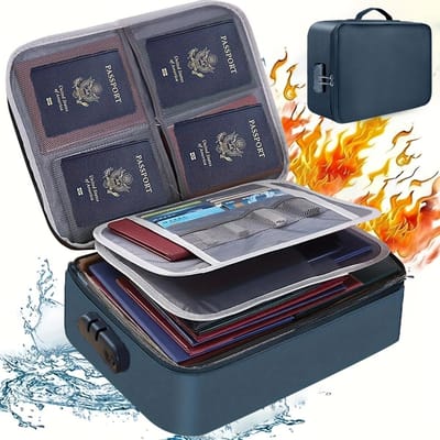 Documentenpaspoorttas met hoge capaciteit, 3/5 lagen Oxford met slot Documentenorganizer, grote ruimte voor A4-mappen, certificaten