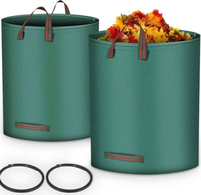Tuinafvalzakken - set van 6 - 272 liter - waterafstotende opvouwbare bladopvangzakken met handgrepen - groen - 67 x 76 cm