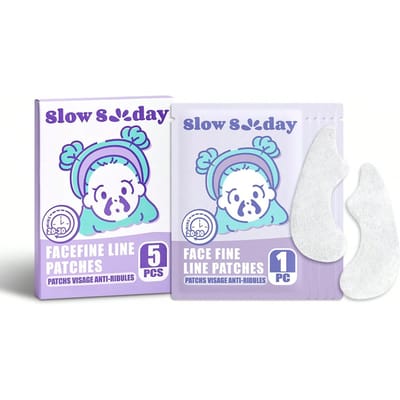 Slow Sunday Face Fine Line Patches 5 stuks, verzacht het uiterlijk van nasolabiale plooien, verstevigt verslapte huid, strakker en gladder, hydrateert en verheldert, Koreaanse huidverzorging, perfect voor zomer en herfst, terug naar school
