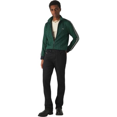 Lacoste Heren-trainingsjack met volledige ritssluiting en all-overprint, Parijs (Blauw/Groen)