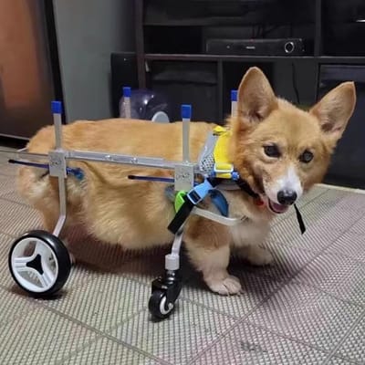 Honden Rolstoel - Hondenhulp - Mobiliteit Verbeteren - Verstelbaar Aluminium Frame - X-Small tot X-Large - Zilver